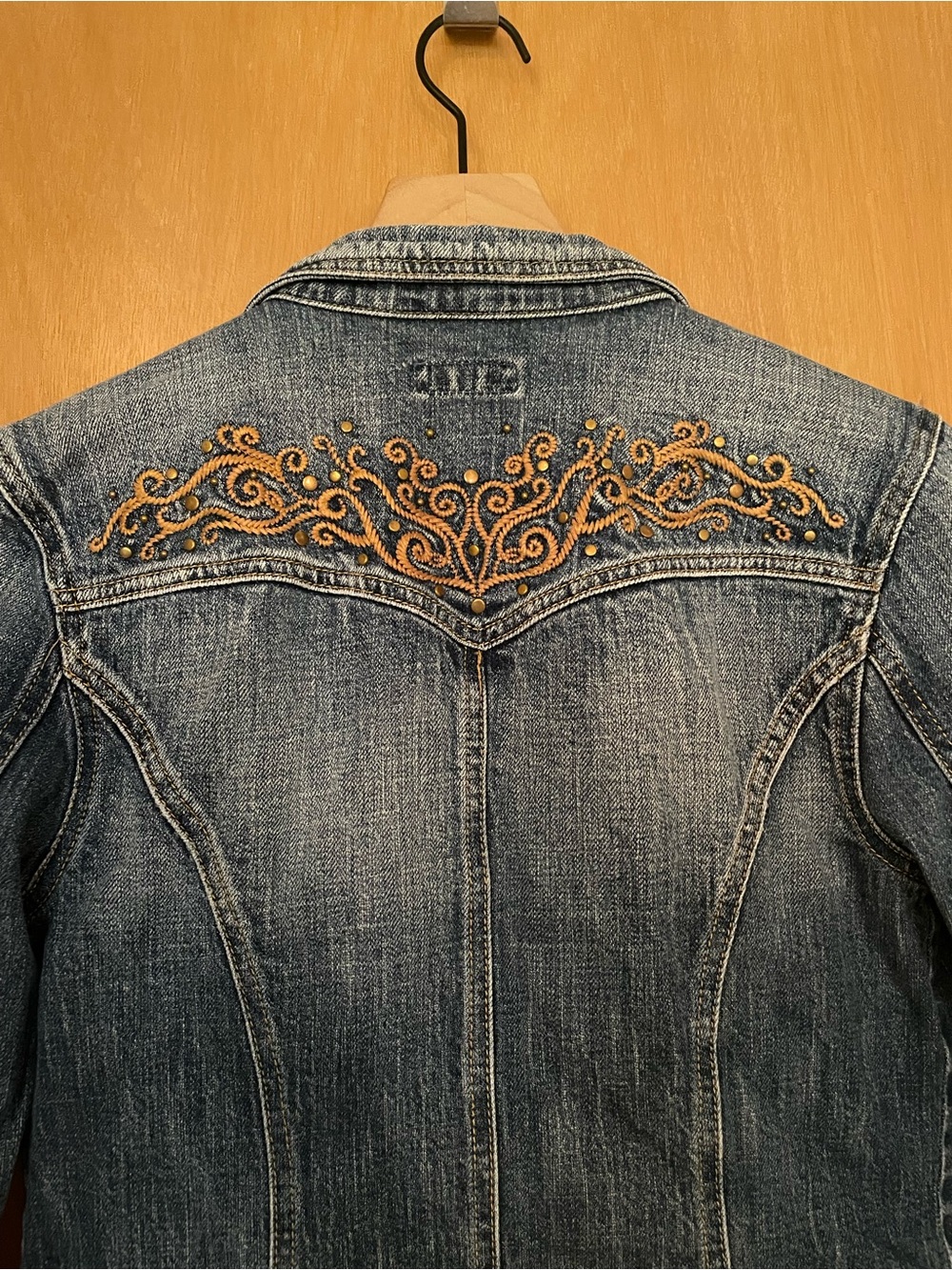 Vitamin A Y2K Denim Embroidered Studded Jacket Size XS/S - Picture 7 of 8